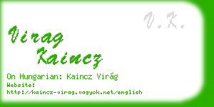virag kaincz business card